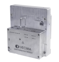Gray electronic control module or junction box with VECIMA branding and multiple connection ports.