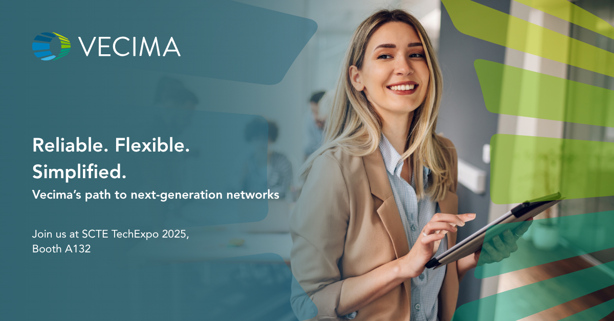 Vecima ad promoting next-generation networks at SCTE TechExpo 2025, Booth A132.